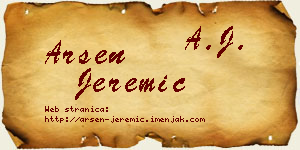 Arsen Jeremić vizit kartica
